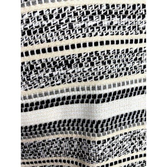 Kasper Blazer Jacket Petite Small Black White Women's Tweed Jacquard Fringe NEW - Picture 7 of 8